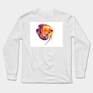 discus, rainbow colors, yellow red, blue Long Sleeve T-Shirt